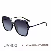 Lavender偏光片太陽眼鏡 時尚幾何高雅小水鑽鏡腳-神秘黑紫12140-C1 神秘黑紫