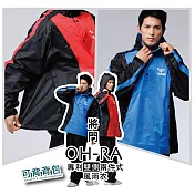 JUMP 將門 OH-RA 專利雙側背包款兩件式風雨衣-皇家藍 M 皇家藍