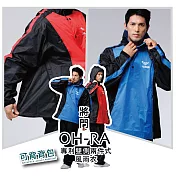 JUMP 將門 OH-RA 專利雙側揹包款兩件式風雨衣-皇家藍 M 皇家藍