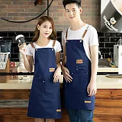 【巴芙洛】高質感設計工作圍裙/網紅爆款式圍裙 藍色