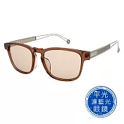 【SUNS】時尚歐美簍空方框 濾藍光眼鏡 抗UV400 茶色