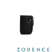 ZODENCE HULDA荔枝紋牛皮鑰匙卡包 黑色