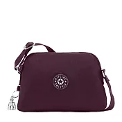 KIPLING 素色尼龍貝殼斜背包  紅紫
