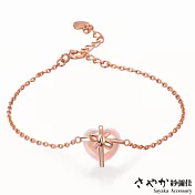 【Sayaka紗彌佳】最特別的禮物愛心蝴蝶結月光石造型銀手鍊 -單一款式