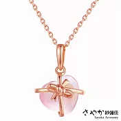 【Sayaka紗彌佳】最特別的禮物愛心蝴蝶結月光石造型銀項鍊 -單一款式
