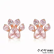 【Sayaka紗彌佳】華麗風格晶漾貓掌造型鑲鑽耳環 -單一款式