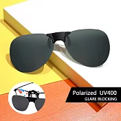 【SUNS】寶麗來偏光太陽眼鏡夾片 時尚飛行員框 磁吸式夾片 防眩光 抗UV400 墨綠色