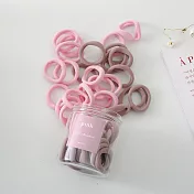 50入夢幻雙色寬版彈力髮圈罐裝 粉色系