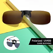 【SUNS】寶麗來偏光太陽眼鏡夾片 方形框 磁吸式夾片 防眩光 抗UV400 茶色