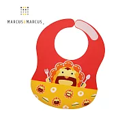 【MARCUS&MARCUS】動物樂園大口袋寬版矽膠立體圍兜-獅子