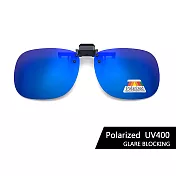 【SUNS】寶麗來偏光太陽眼鏡夾片 上翻式夾片 防眩光 抗UV400 大框 藍水銀