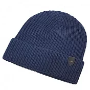COACH 羊毛針織素面毛帽-深藍
