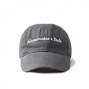Abercrombie & Fitch LOGO刺繡鴨舌帽-灰