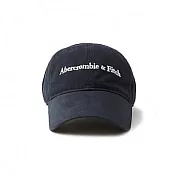 Abercrombie & Fitch LOGO刺繡鴨舌帽-深藍