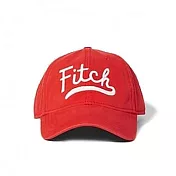 Abercrombie & Fitch 紅底刺繡鴨舌帽-紅