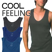 超涼感男仕背心-深藍/黑灰-6203-4件組 L 混款