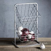 《KitchenCraft》工業風雙層搖籃收納架 | 蔬果收納籃
