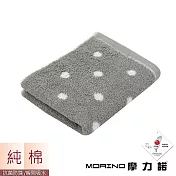 【MORINO】日本大和認證抗菌防臭MIT純棉花漾圓點毛巾(4入組) 質感灰