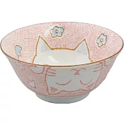 《Tokyo Design》瓷製餐碗(塗鴉貓紅15cm) | 飯碗 湯碗