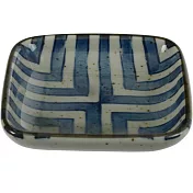 《Tokyo Design》方形瓷製醬料碟(復古藍線) | 醬碟 醬油碟 小碟子 小菜碟