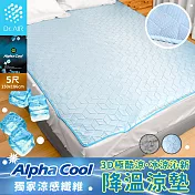 《Dr.Air透氣專家》雙人5尺 3D極酷涼沁新降溫涼墊 150x186cm 絲滑冰涼觸感 5尺冰藍