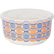 《NOW》圓型瓷製密封盒(繁花橘450ml) | 保鮮罐 咖啡罐 收納罐 零食罐 儲物罐