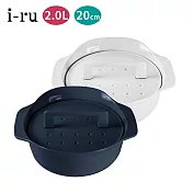 日本I-RU南部鐵器 2.0L鑄鐵鍋 深藍
