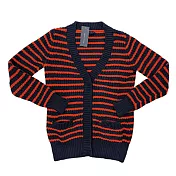 TOMMY HILFIGER 粗針織按釦式開襟罩衫外套-桔藍 S