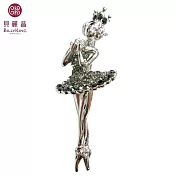 BILLY KING 貝麗晶 【天鵝湖芭蕾舞者系列-38】(BK238-黑) 皇冠芭蕾舞者胸針-黑鑽