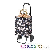 【COCORO】小花提袋購物車 (褐底黑花) | 鈴木太太公司貨