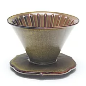 MILA 手作燒陶自然釉咖啡濾杯02(臺灣製造)-茶墨