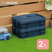 《真心良品》KEYWAY工業風強固型掀蓋式整理箱21L-2入組 綠色