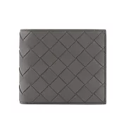 BOTTEGA VENETA 新款小牛皮編織對開8卡短夾 (水泥灰)