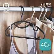 【+O家窩】MIT 佐伊多功能薄型防滑無痕衣架-40入 巖灰