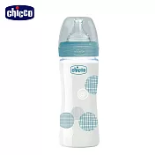 chicco-舒適哺乳-防脹氣玻璃奶瓶 240ml(小單孔) -帥氣男孩