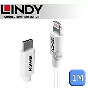LINDY 林帝 Apple 認證 USB Type-C to Lightning (8pin) 傳輸線 1m (92027)