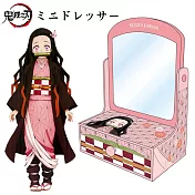 日本萬代BANDAI鬼滅之刃灶門禰豆子化妝鏡粉紅可愛梳妝臺KY-MD-KN(鏡子可翻轉;約14x20cm)Kcompany桌面鏡首飾品盒美妝鏡化妝臺