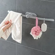 CS22 壁掛式免釘無痕一字毛巾掛架(2入組) (白色/灰色/藍色-隨機)