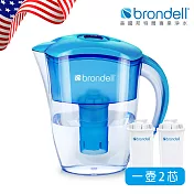 【Brondell】美國邦特爾極淨藍濾水壺+2芯