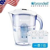 【Brondell】美國邦特爾極淨白濾水壺+7芯