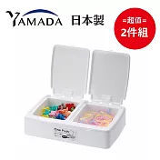 日本製【Yamada】一指彈雙蓋式 多用途小物收納盒 2件組
