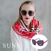 【SUNS】時尚名媛款淑女寶麗來太陽眼鏡 浪漫水晶造型偏光墨鏡 防眩光 抗UV400 桃紅色