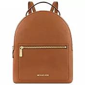 MICHAEL KORS 素面皮革拉鍊後揹包 駝