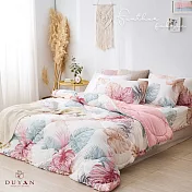 《DUYAN 竹漾》雙人加大床包組+ Heat-Fi 可水洗羽絲絨被組-淺暮染夏