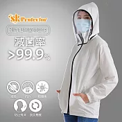 【SK】銀銅鈦極減菌防護衣(台灣製造/減菌率99.9%) M 米白色
