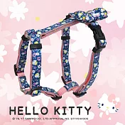 HELLO KITTY 寵物H型胸背 和風款 L 藍