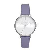 MICHAEL KORS 牛皮皮革錶帶素錶面指針腕錶-紫