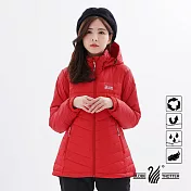 【遊遍天下】女款顯瘦防風防潑禦寒中長版90%羽絨外套(GJ22022) M 紅色