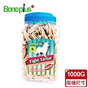 【Bone Plus】牛奶螺旋四星潔牙棒桶裝1000G(多種尺寸) S