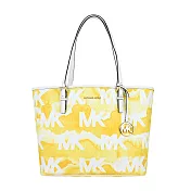 MICHAEL KORS JET SET噴墨滿版LOGO托特包- 黃 黃 黃